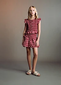 Ruffled gathered mini skirt