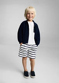 Striped cotton Bermuda shorts