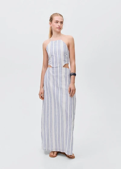 Halter dress with side slits