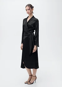 Wrap midi-dress with knot