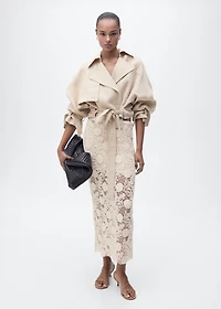 Long crochet floral skirt