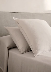 Two washed linen pillowcases 50x75 cm