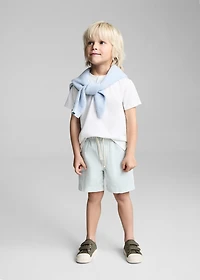 Striped bermuda shorts with drawstring