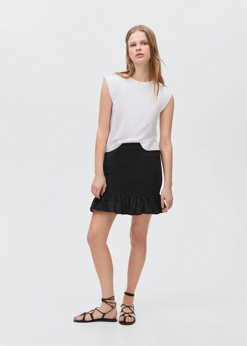 Ruffled gathered mini skirt
