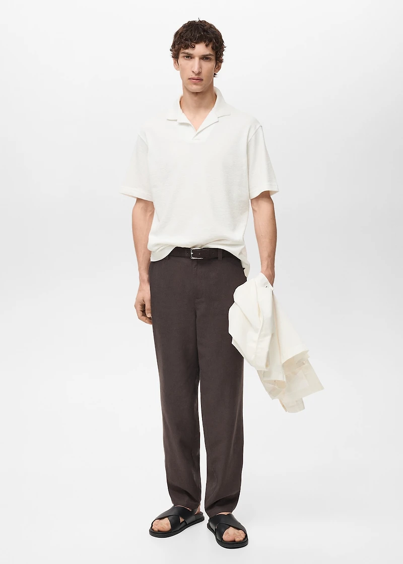 Textured cotton relaxed-fit polo shirt