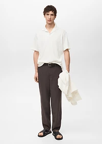 Textured cotton relaxed-fit polo shirt