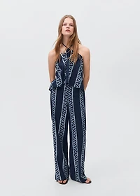 Embroidered straight-fit pants