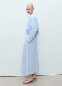 Linen skirt with pleat detail