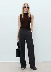 Fitted top with gathered shoulder