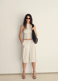 Striped halter-neck top