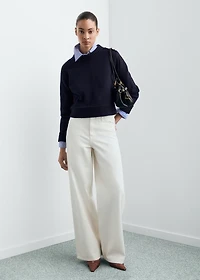 Knitted sweater with jewel buttons