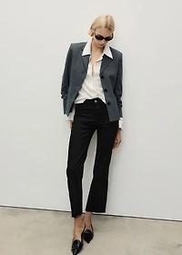 Flared cropped jeans with pockets