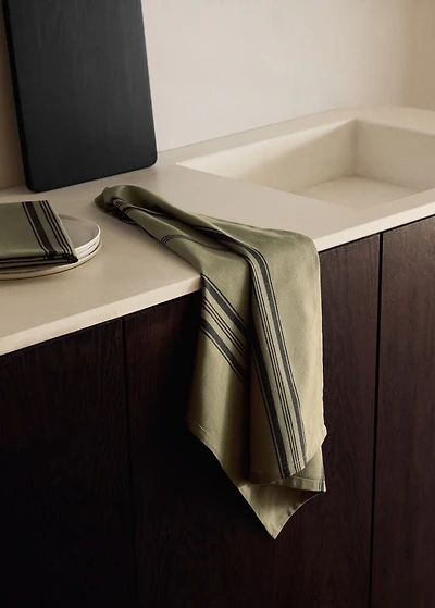 Cotton yarn-dyed striped kitchen towels