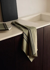 Cotton yarn-dyed striped kitchen towels
