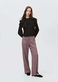 Ruched blouse with ruffles