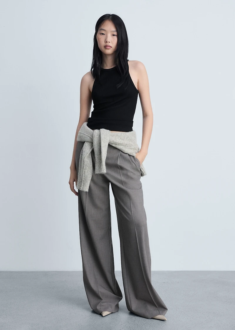 Fine ribbed knit top