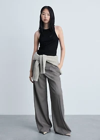 Fine ribbed knit top