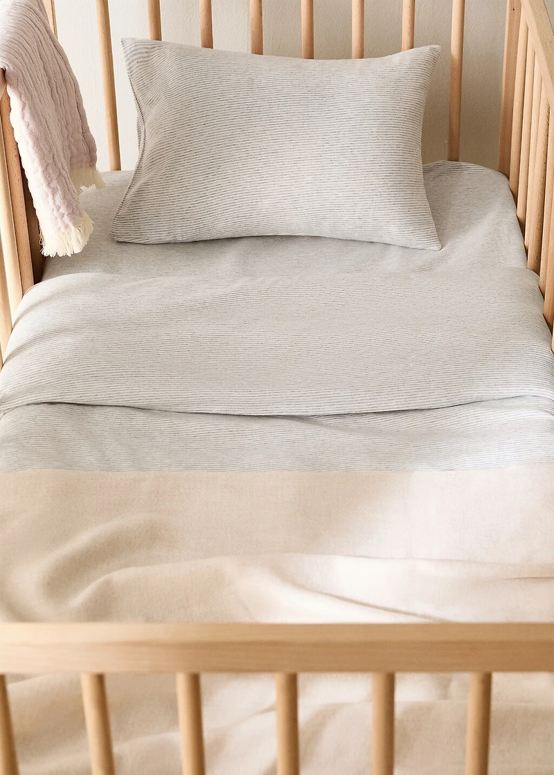 Cotton striped duvet cover for crib