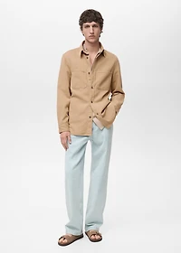 Regular-fit cotton lyocell overshirt