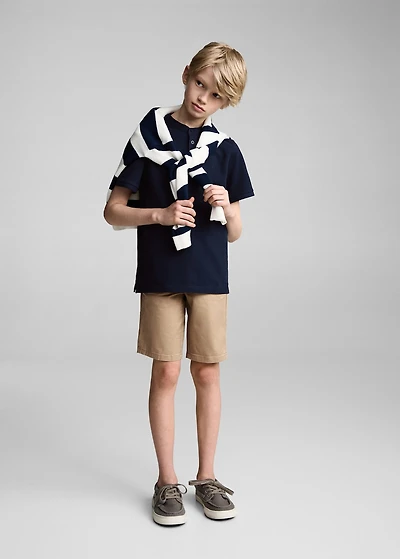 Mao collar polo shirt