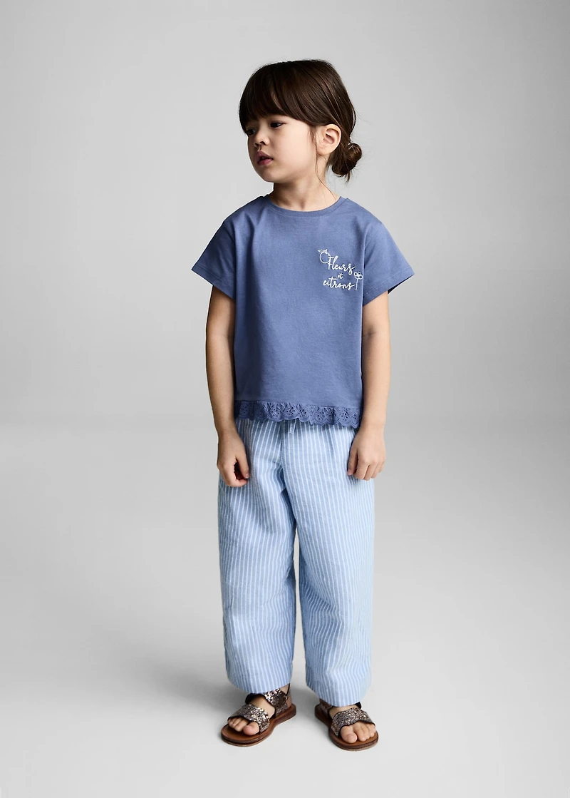 Embroidered cotton T-shirt