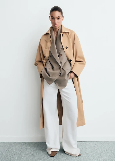 Long trench coat with belt