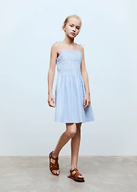 Striped gathered dress