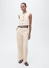 Cotton crop top with buttons