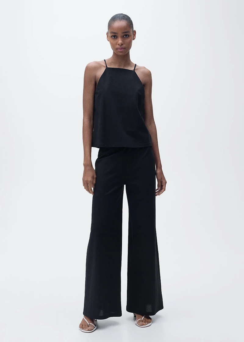 Cotton halter-neck top