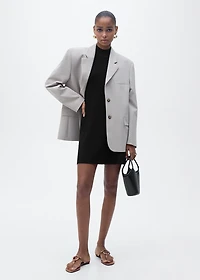 Perkins-neck knitted dress