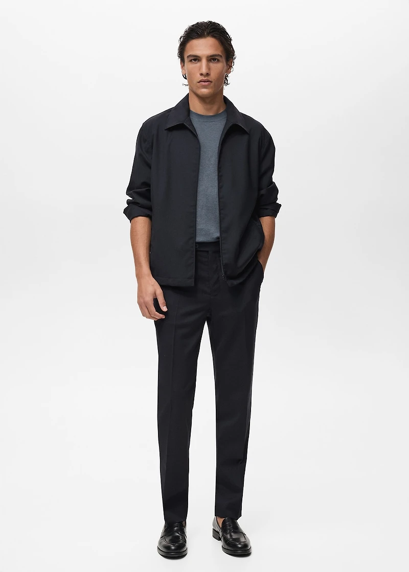 Cold wool jacket with shirt collar