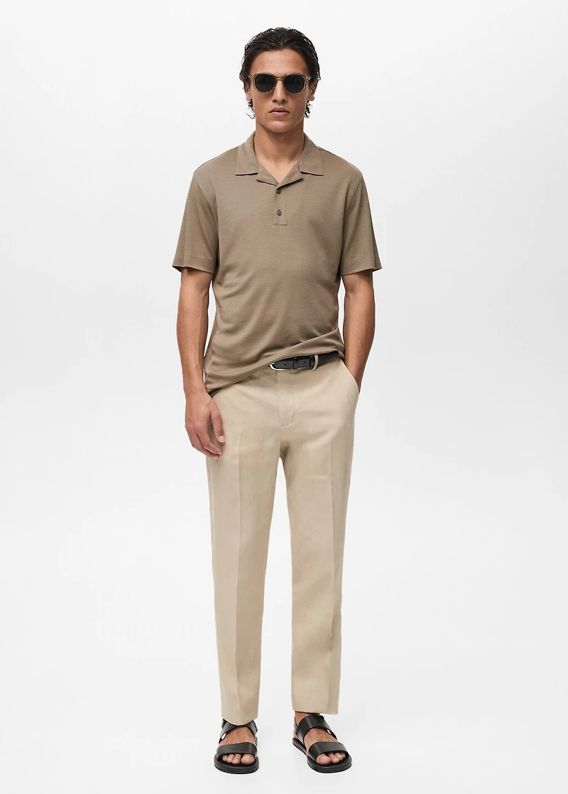 Lyocell polo shirt with bowling collar