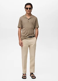 Lyocell polo shirt with bowling collar