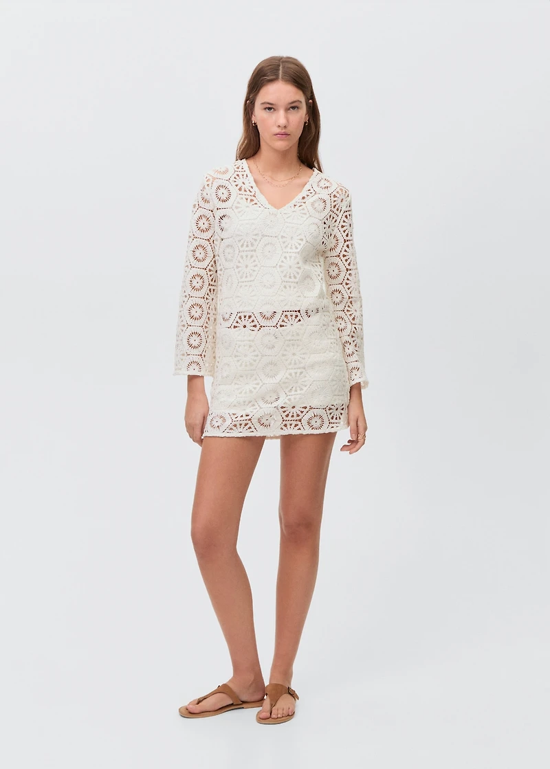 Transparent crochet dress