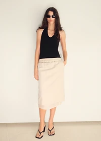 Ribbed halter-neck top