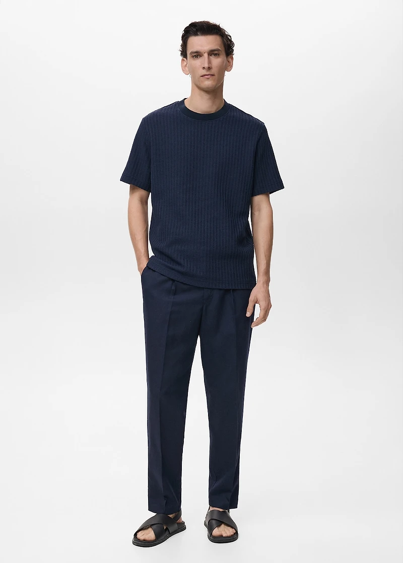 Ribbed  knit t-shirt