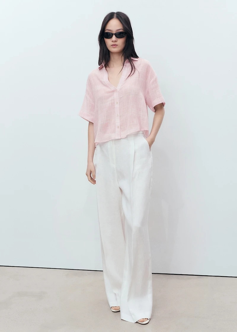 Semi-transparent striped shirt