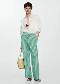 Straight striped trousers