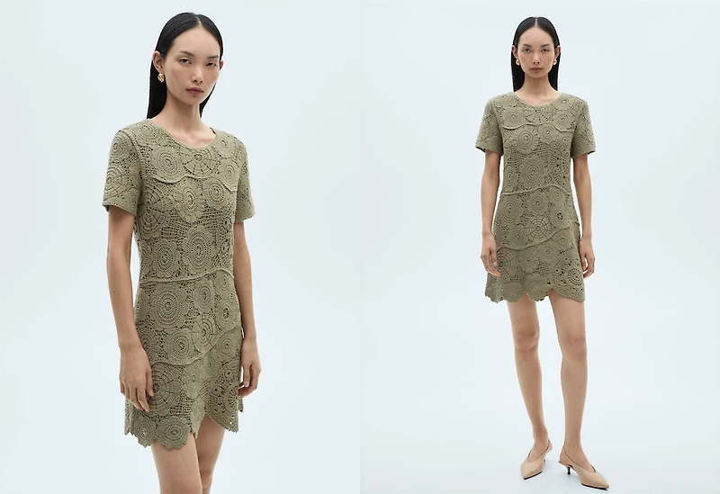 Crochet knitted dress