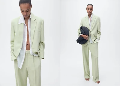 Straight-fit suit pants