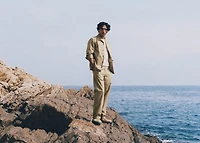 100% straight-fit cotton pants