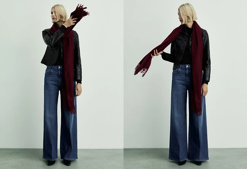 High-waisted wide-leg jeans