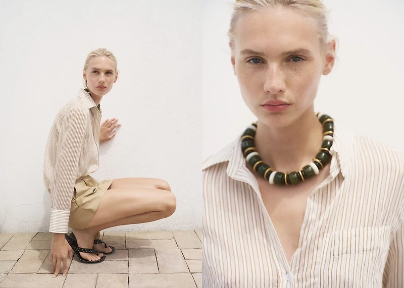 Semi-transparent striped shirt