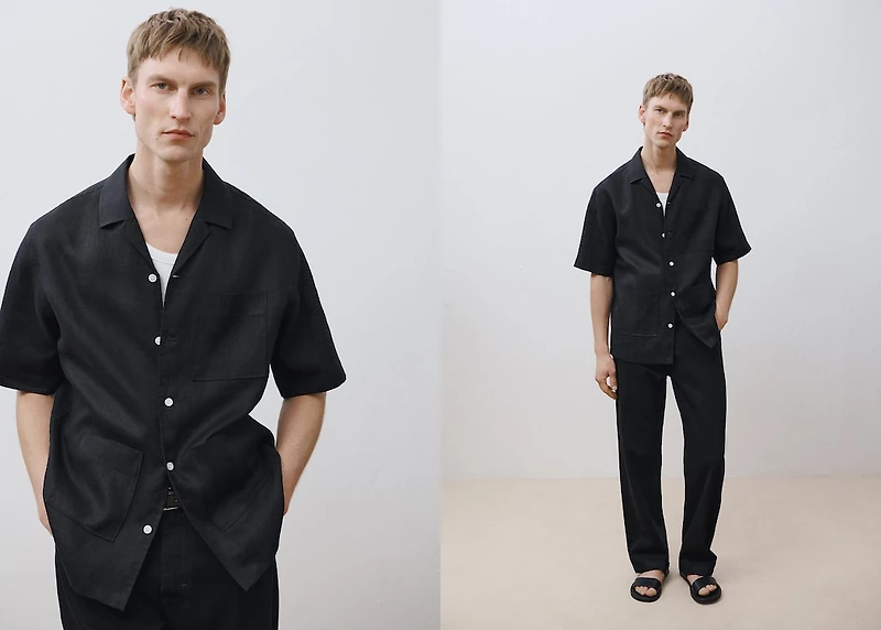 100% linen short sleeve shirt