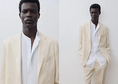 Salerno suit blazer 100% linen slim fit