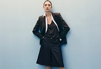 High-waisted denim bermuda jorts