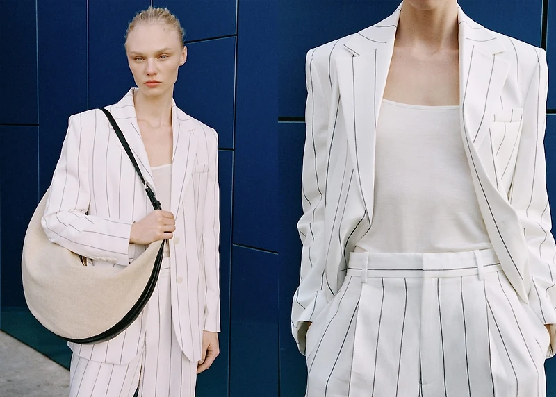 Pinstripe suit jacket