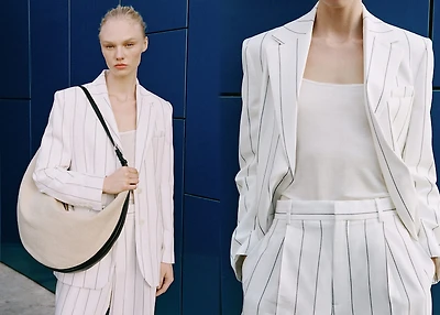 Pinstripe suit jacket