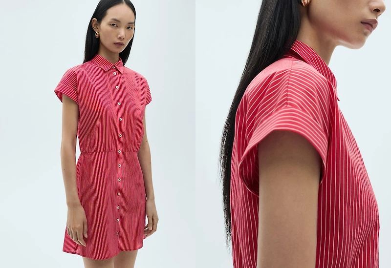 Striped cotton shirt dress