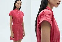 Striped cotton shirt dress